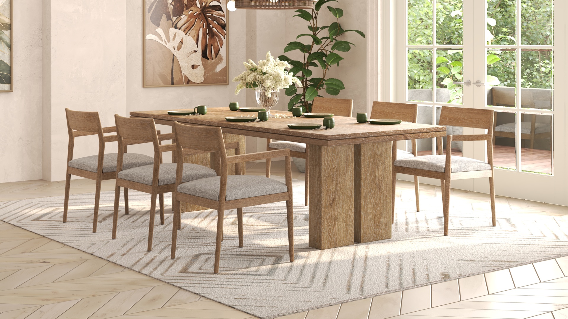Caruso Dining Table 240cm with Lizzy Chairs