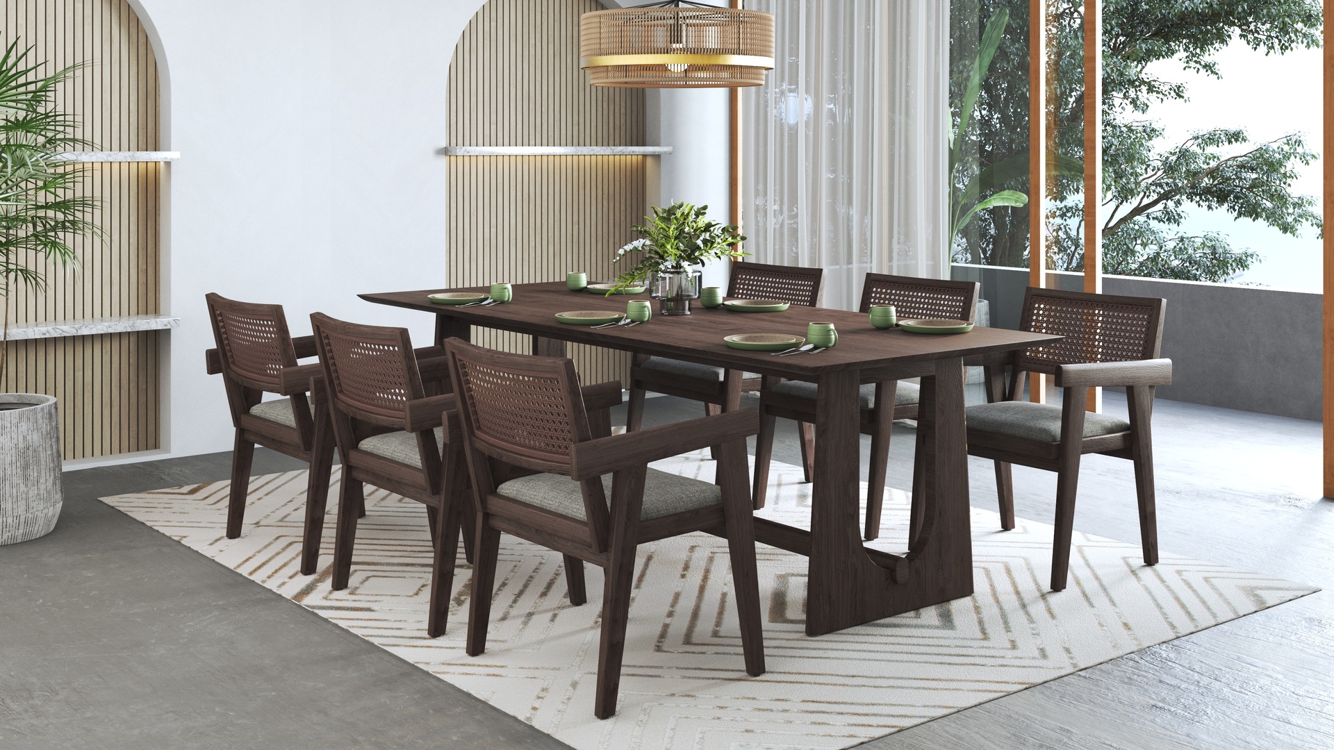 Fermo Dining Table 240cm with Chester Chairs