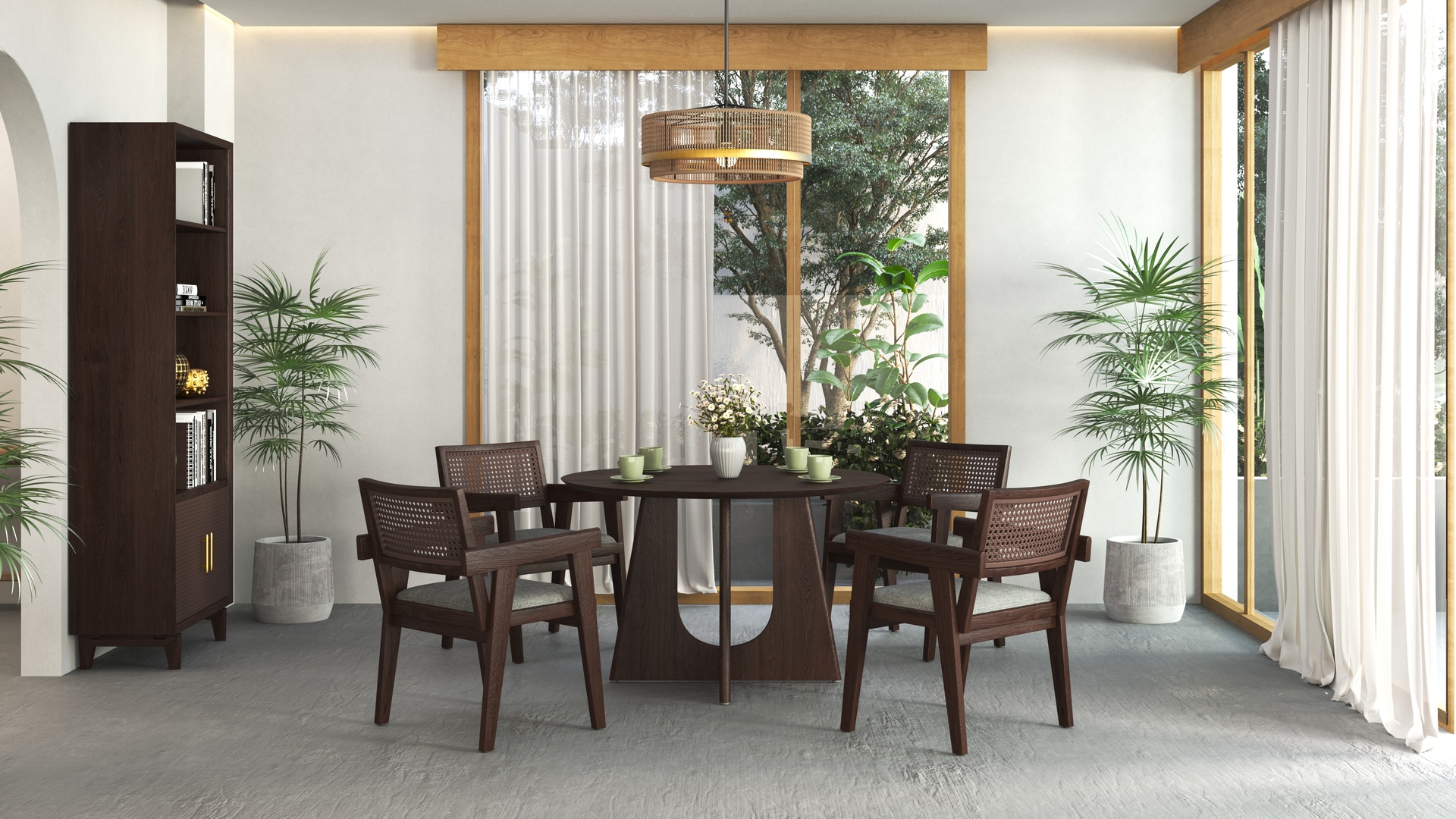 Fermo Round Dining Table with Aldo Chairs