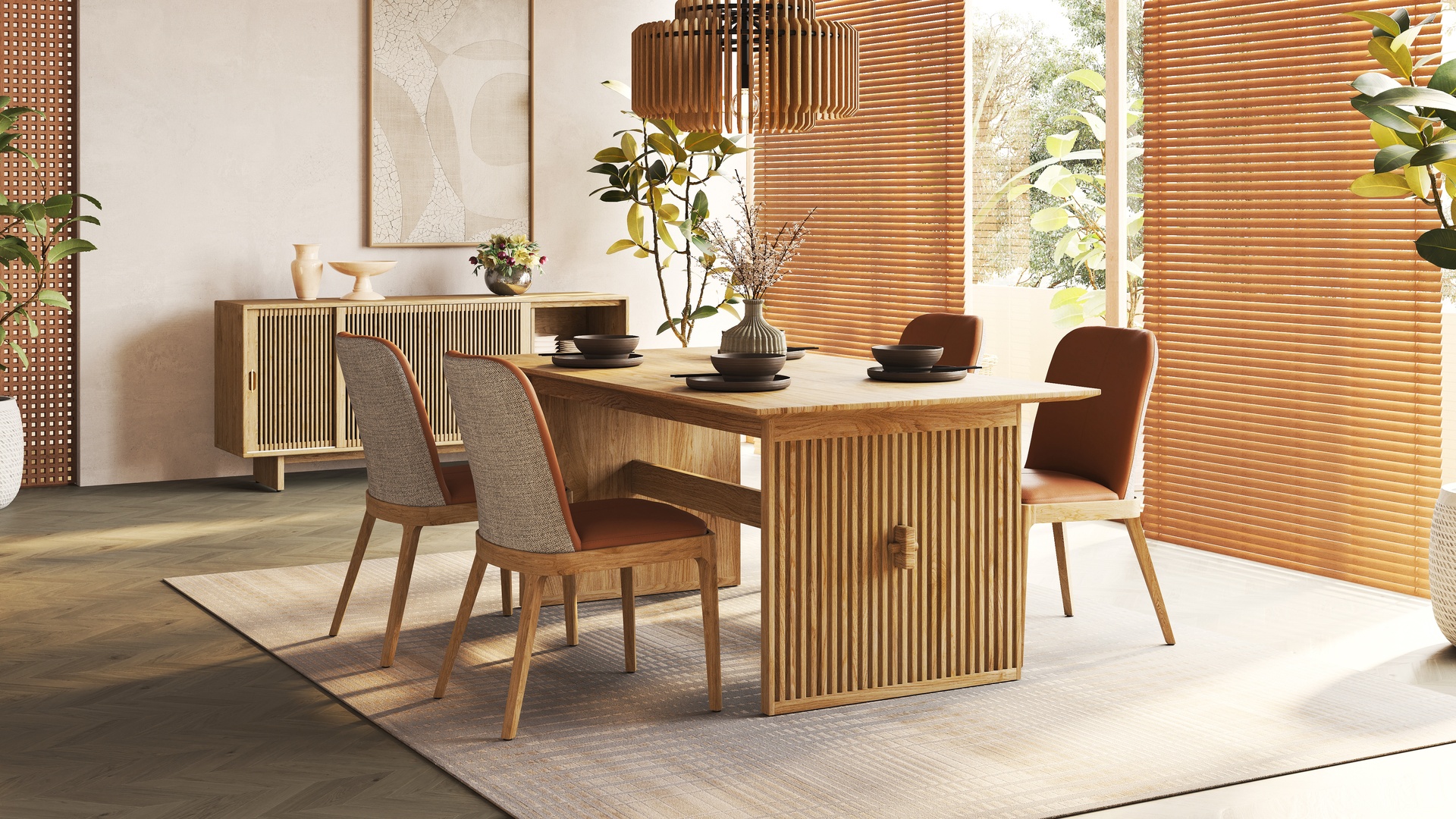 Nobu Dining Table 180cm with Ryker Chairs